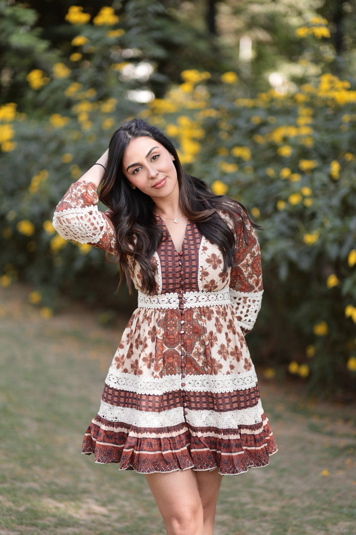 Raina Kalra in our Mia Printed Dress