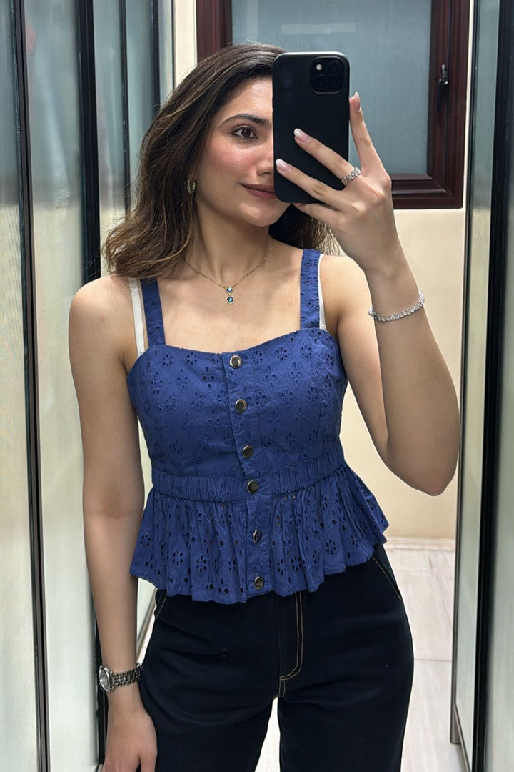 Tushita Mehta In Our Stella Schiffli Top
