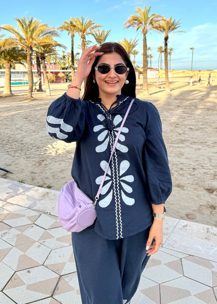 Shrutika Rana in our Margot Appliqué Top