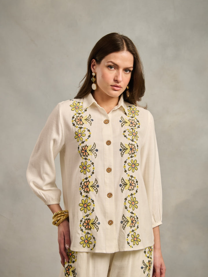 Rupa Ramani in our Rhea Embroidered Shirt