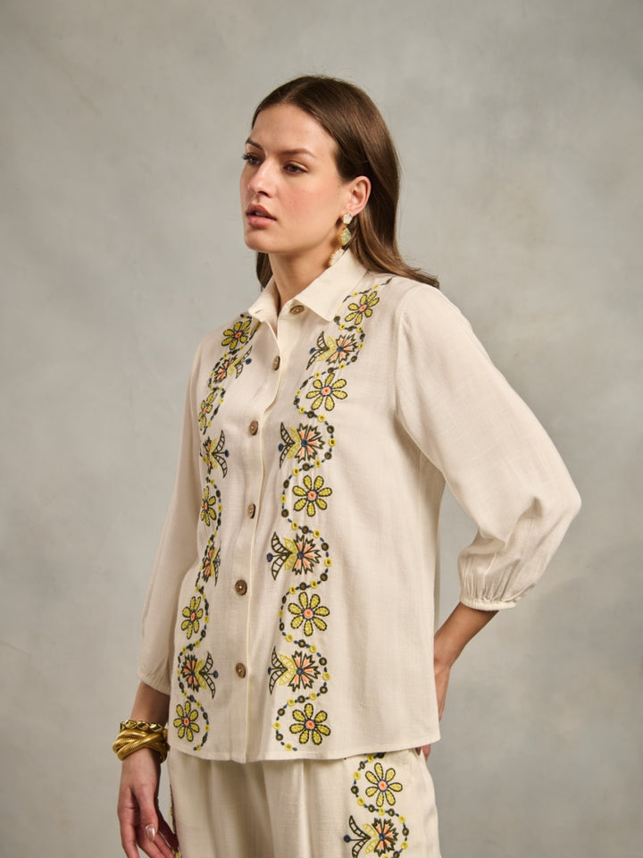 Rupa Ramani in our Rhea Embroidered Shirt