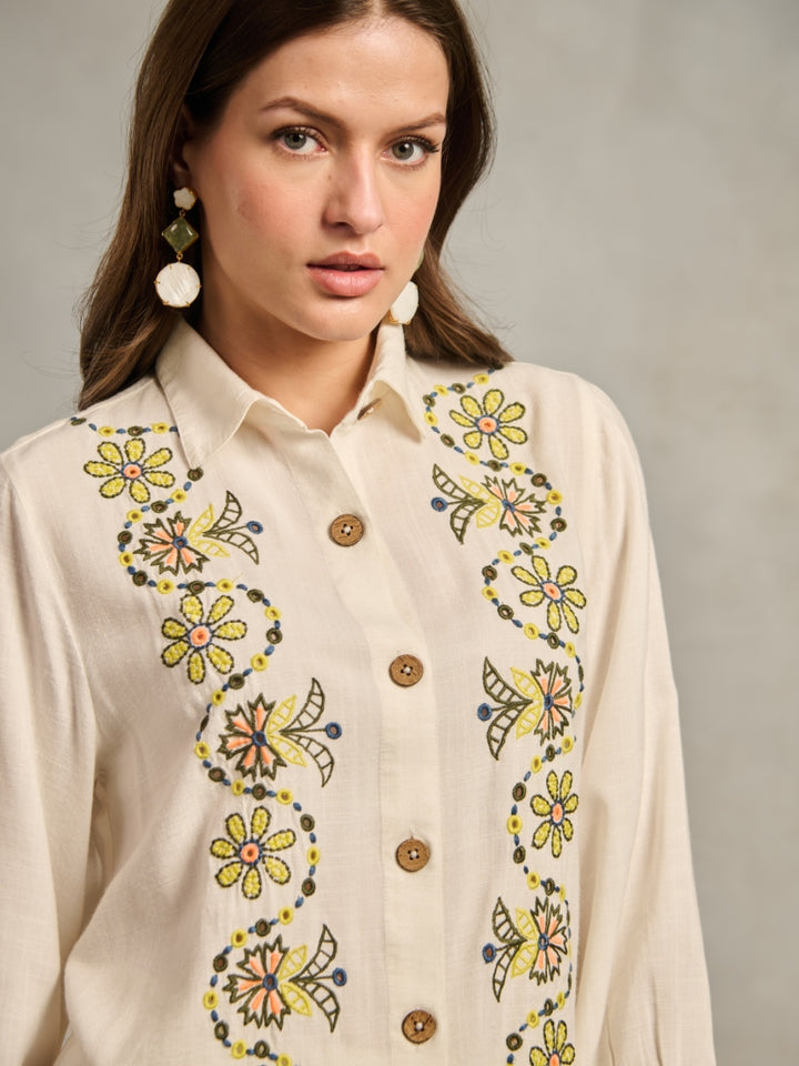 Rupa Ramani in our Rhea Embroidered Shirt