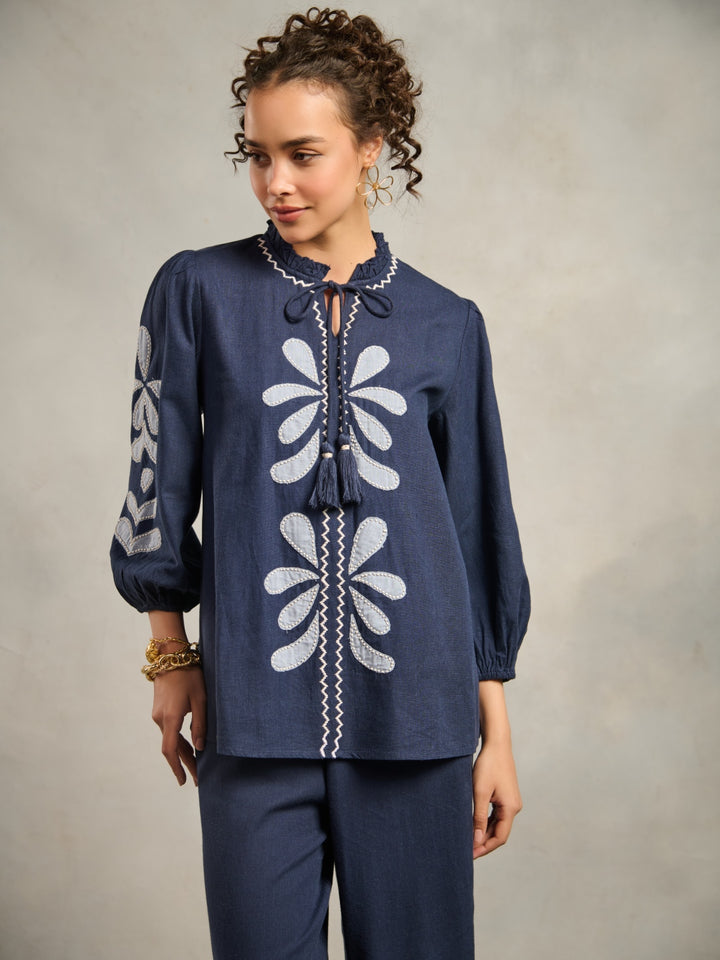 Shrutika Rana in our Margot Appliqué Top