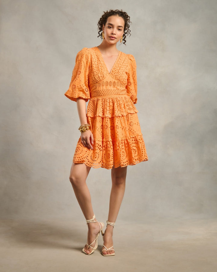 Akshita Lohani in our Serena Orange Dress