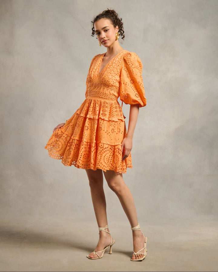 Akshita Lohani in our Serena Orange Dress