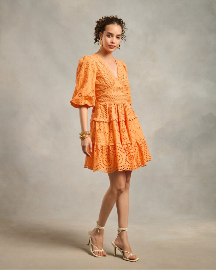 Akshita Lohani in our Serena Orange Dress
