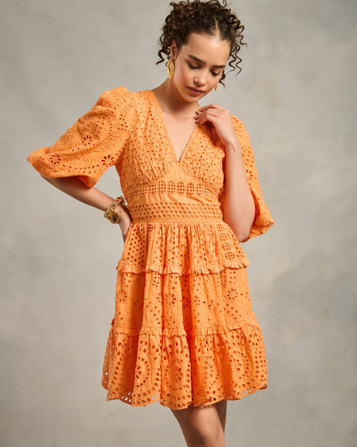 Akshita Lohani in our Serena Orange Dress