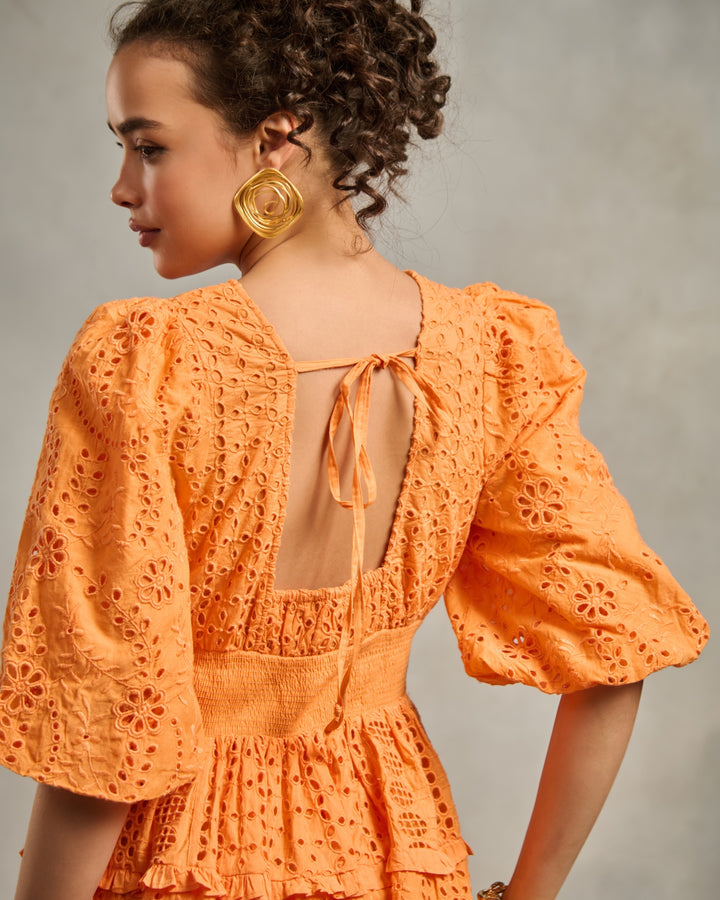 Akshita Lohani in our Serena Orange Dress