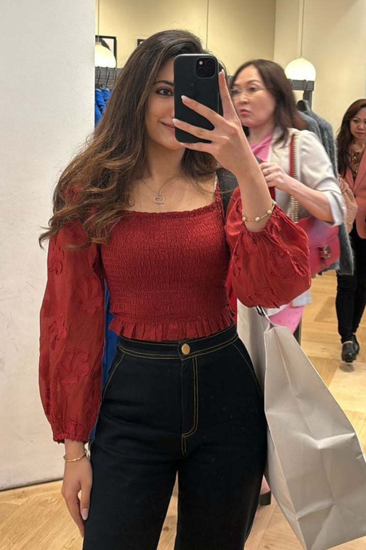 Audrey Jacquard Top