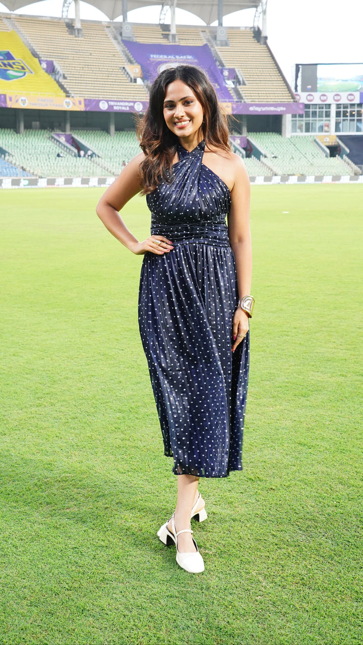 Aayushi Dholakia in our Suzanne Polka Dot Dress