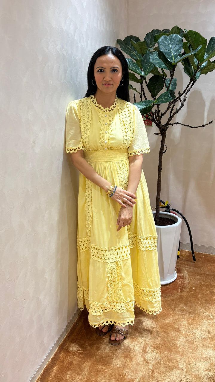 Sonal Ved in our Sabrina cutwork Dress