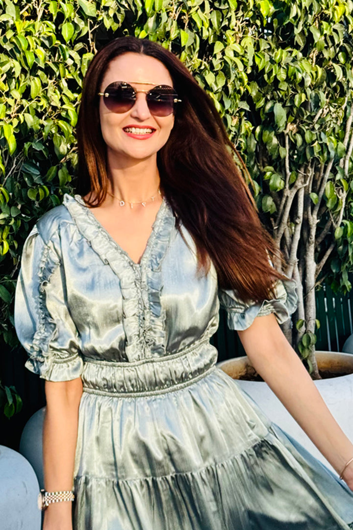 Dipti Dhillon In Our Eden Ruffle Dress