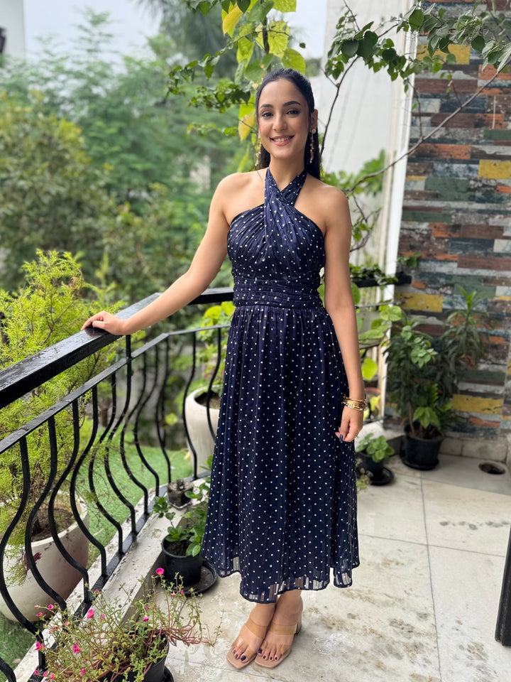 Aayushi Dholakia in our Suzanne Polka Dot Dress
