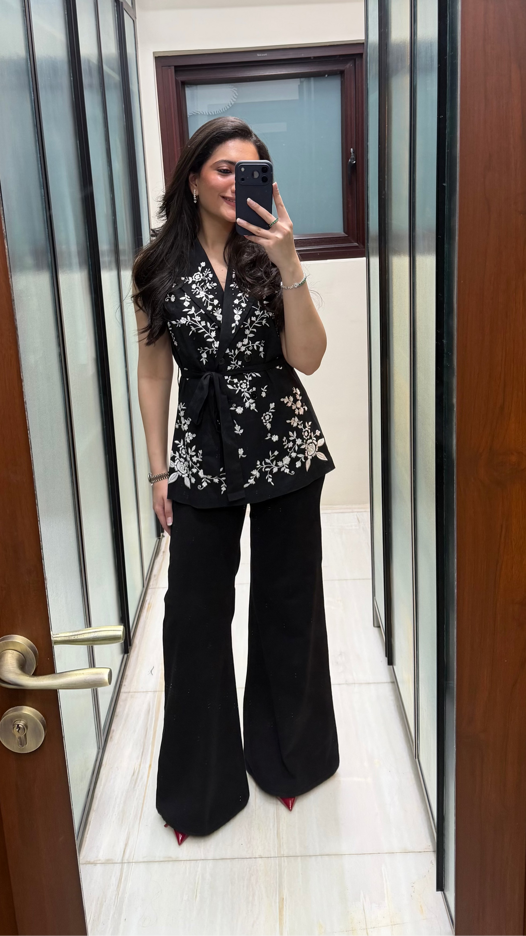 Tushita mehta in out elsa embroidered blazer