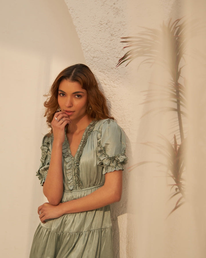 Dipti Dhillon In Our Eden Ruffle Dress