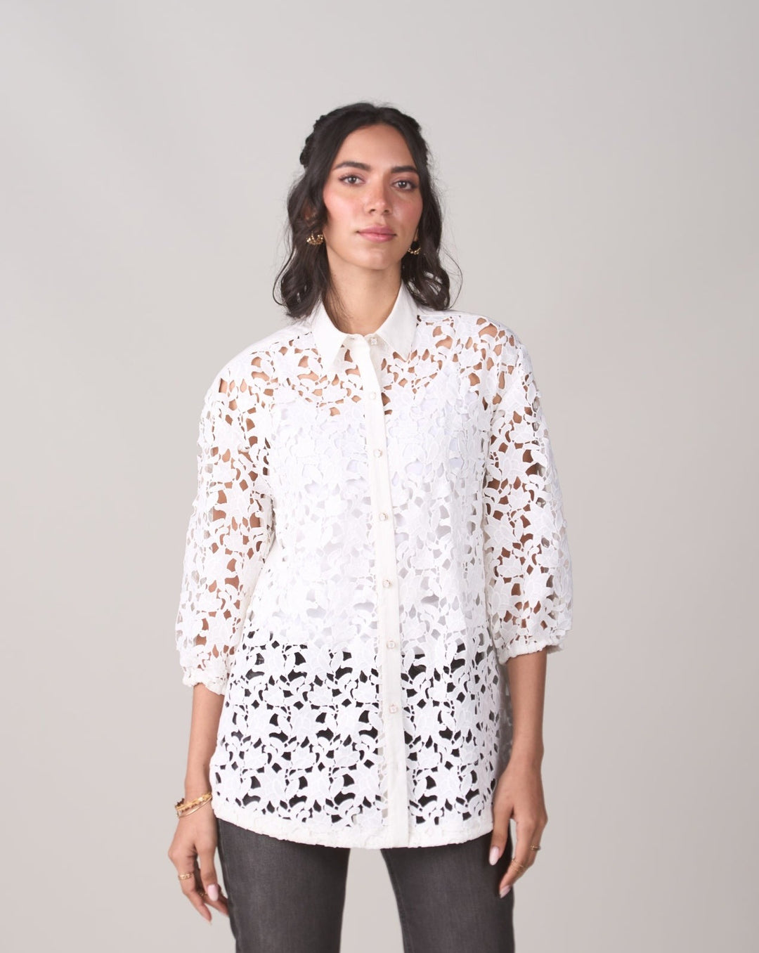 Amber White Blouse