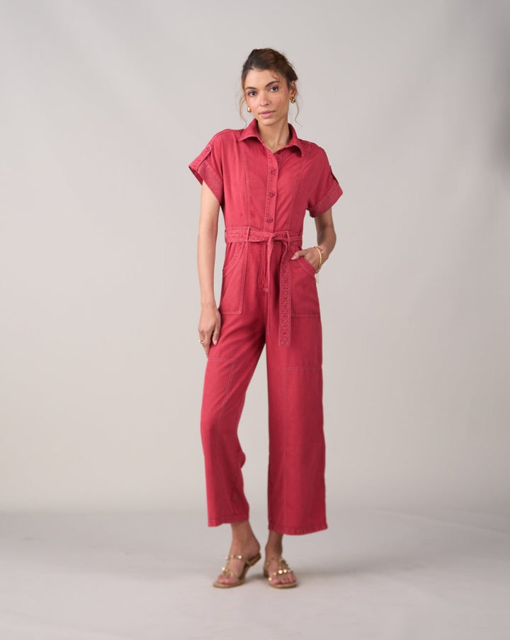 Tushita Mehta In Our Adele Red Jumpsuit