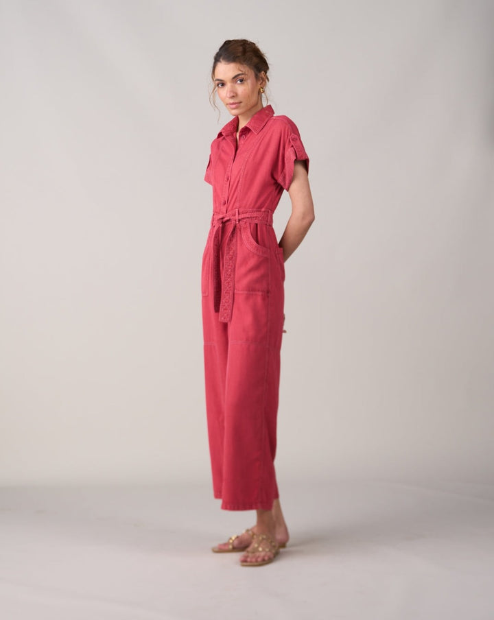 Tushita Mehta In Our Adele Red Jumpsuit