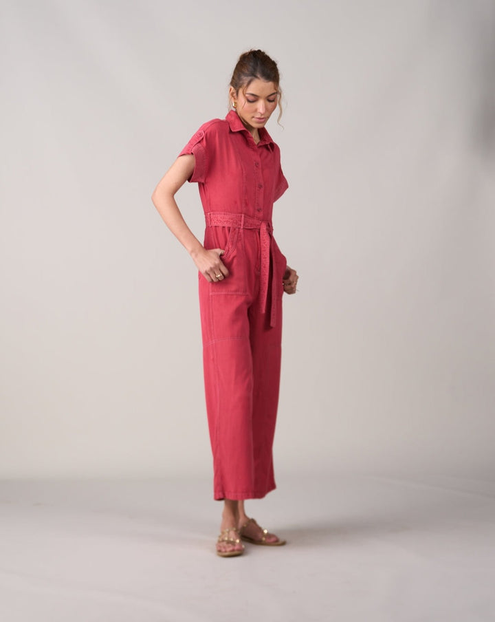 Tushita Mehta In Our Adele Red Jumpsuit