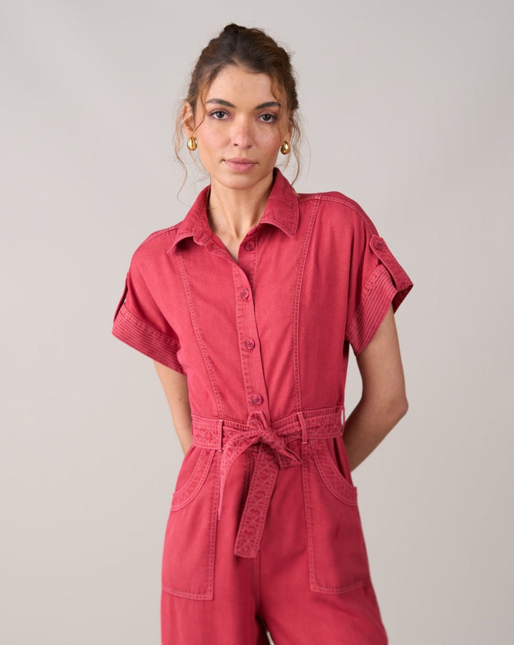 Tushita Mehta In Our Adele Red Jumpsuit