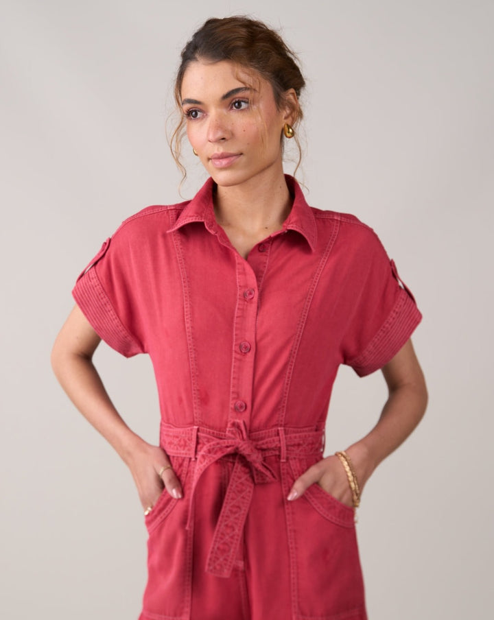 Tushita Mehta In Our Adele Red Jumpsuit