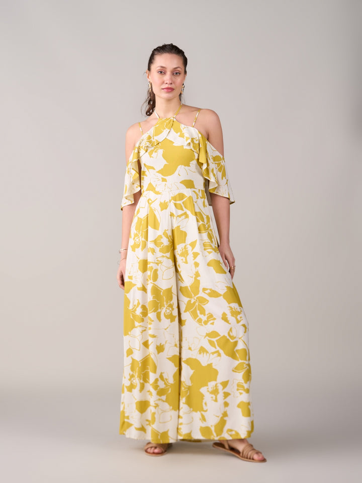 Sanjan Batra In Our Yellow Floral Jumpsuit