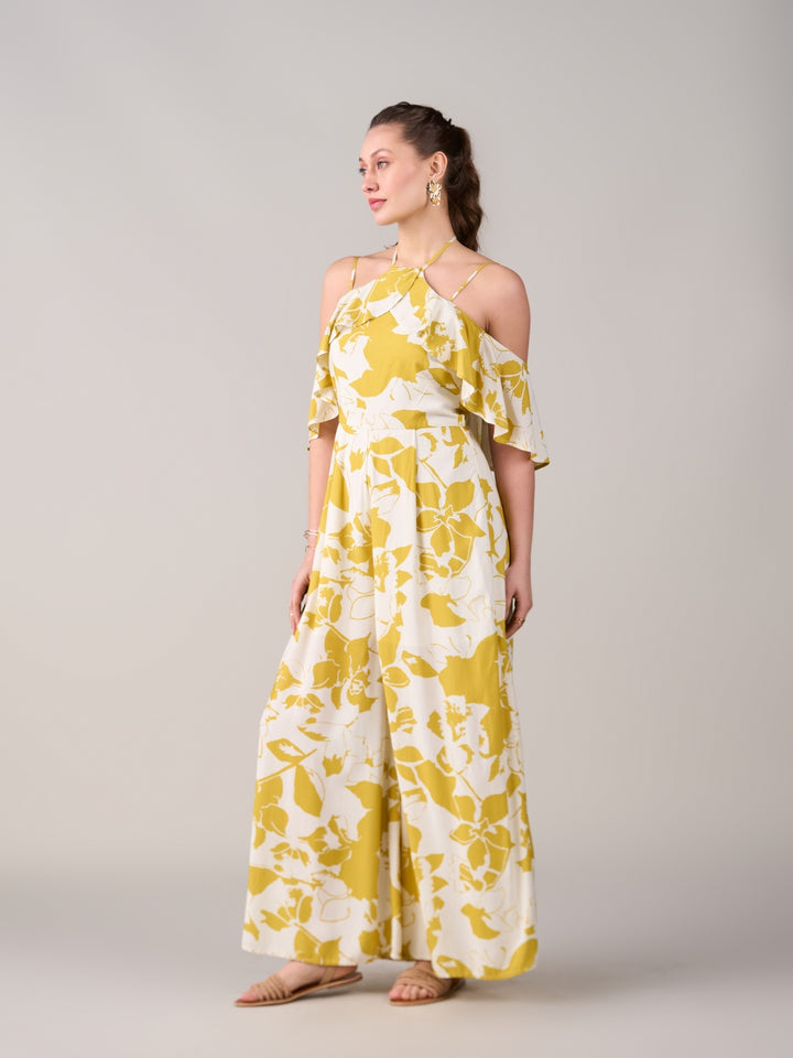 Sanjan Batra In Our Yellow Floral Jumpsuit