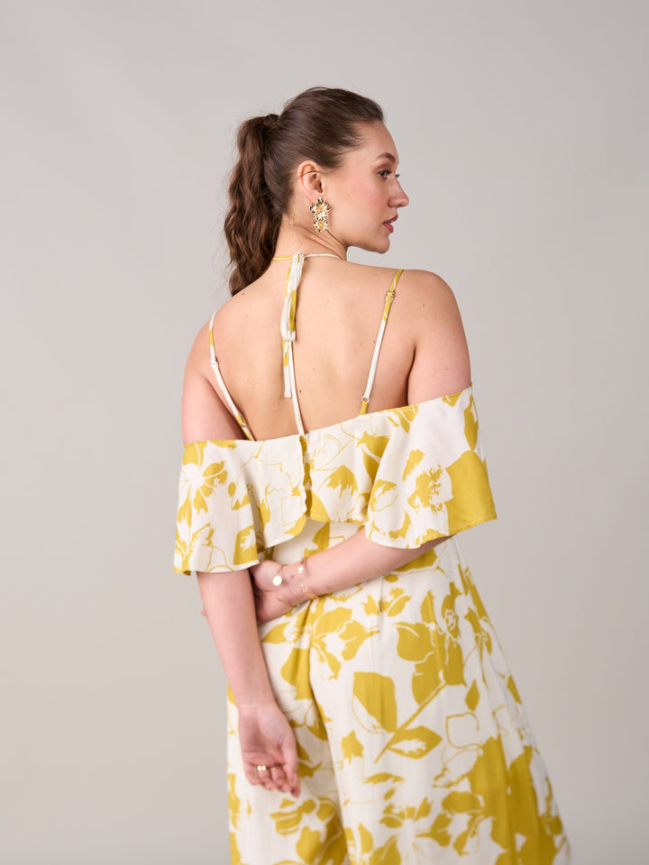 Sanjan Batra In Our Yellow Floral Jumpsuit