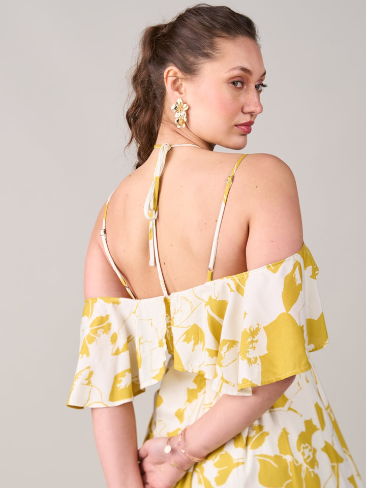 Sanjan Batra In Our Yellow Floral Jumpsuit