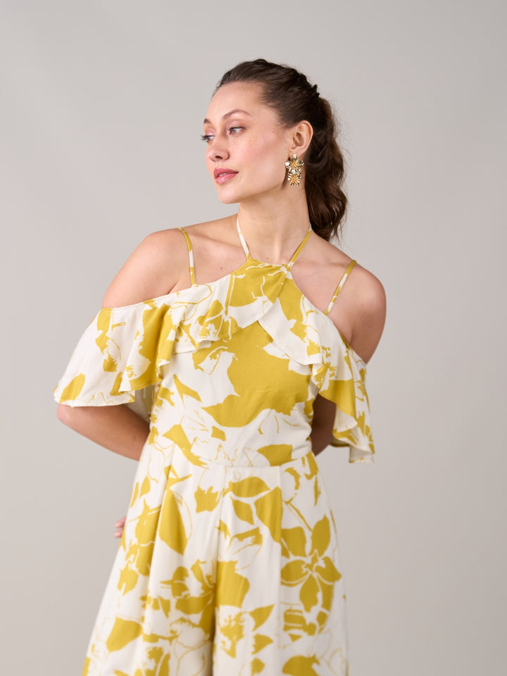 Sanjan Batra In Our Yellow Floral Jumpsuit