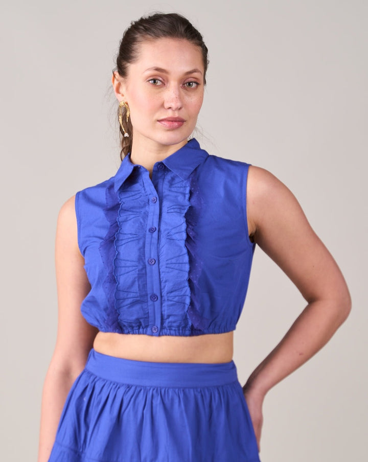 Indigo Lace Top