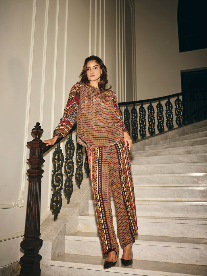 Mishelle Mulberry Printed Pants