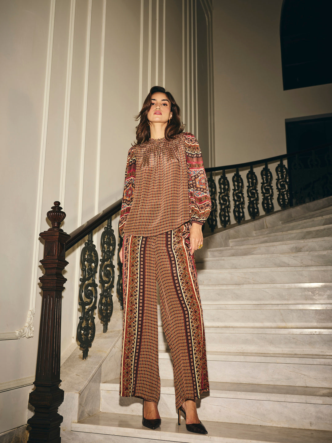 Mishelle Mulberry Printed Pants