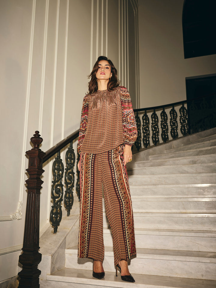 Mishelle Mulberry Printed Pants