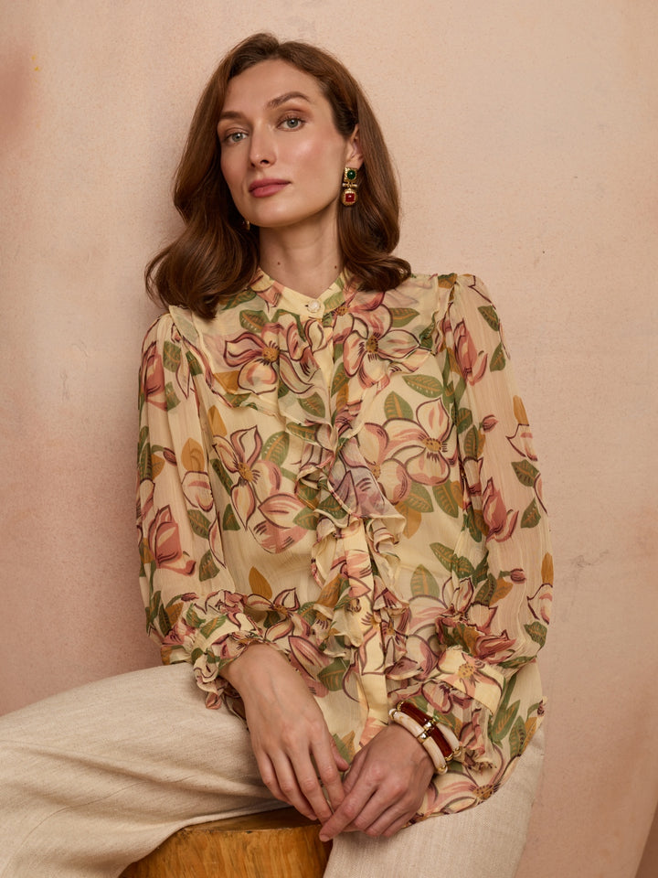 Kiara Ruffle Chiffon Top