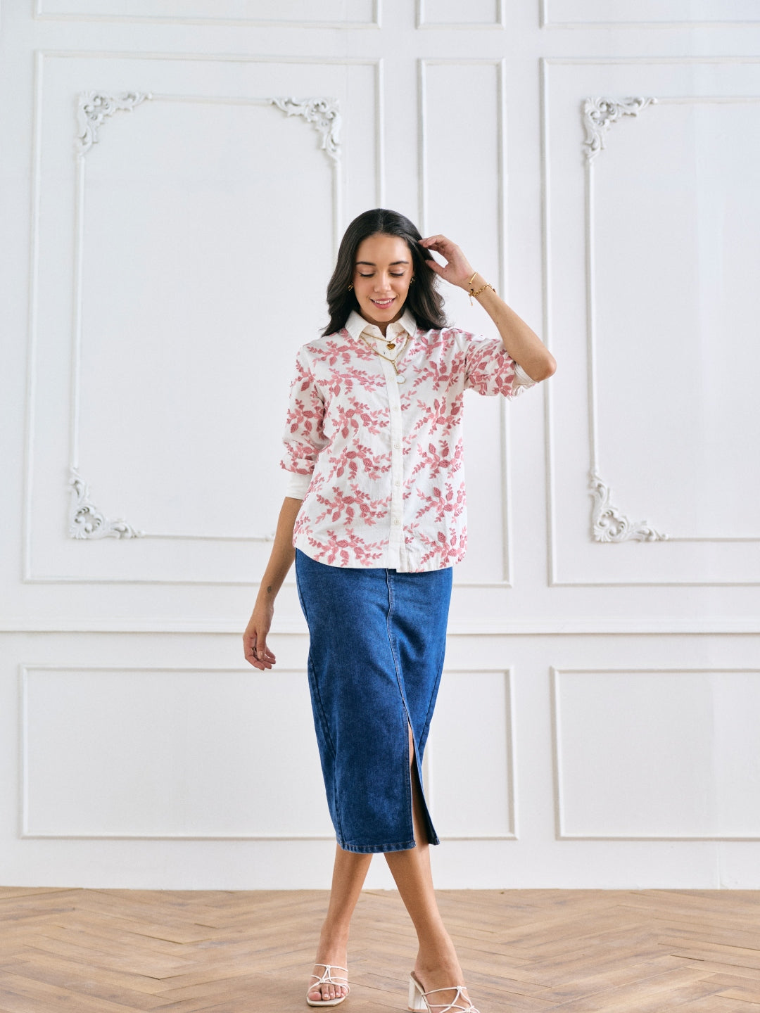 Faye Floral Embroidered Shirt