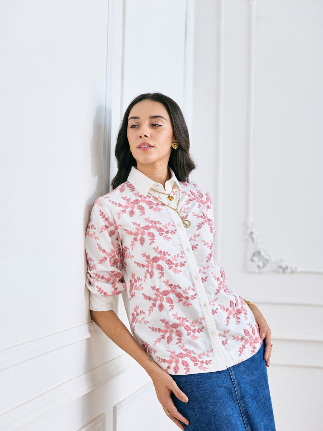 Faye Floral Embroidered Shirt