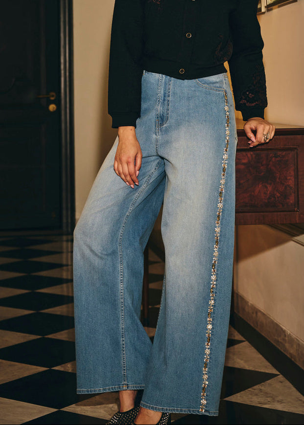 Clara High Waist Embellished Denim