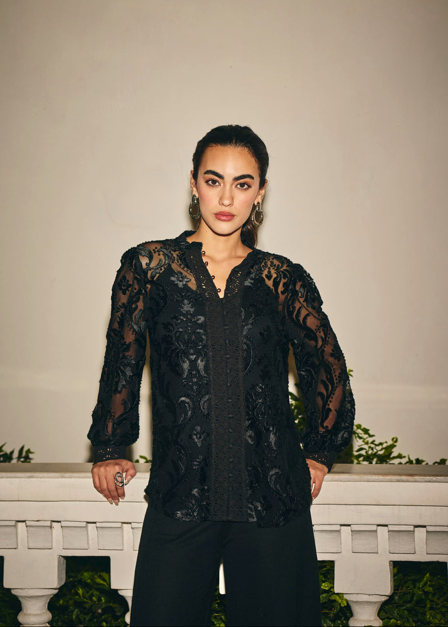 Hannah Jacquard Blouse