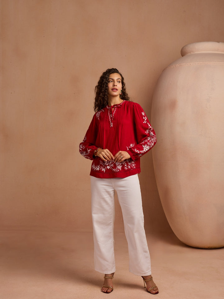 Julianne Embroidered Top