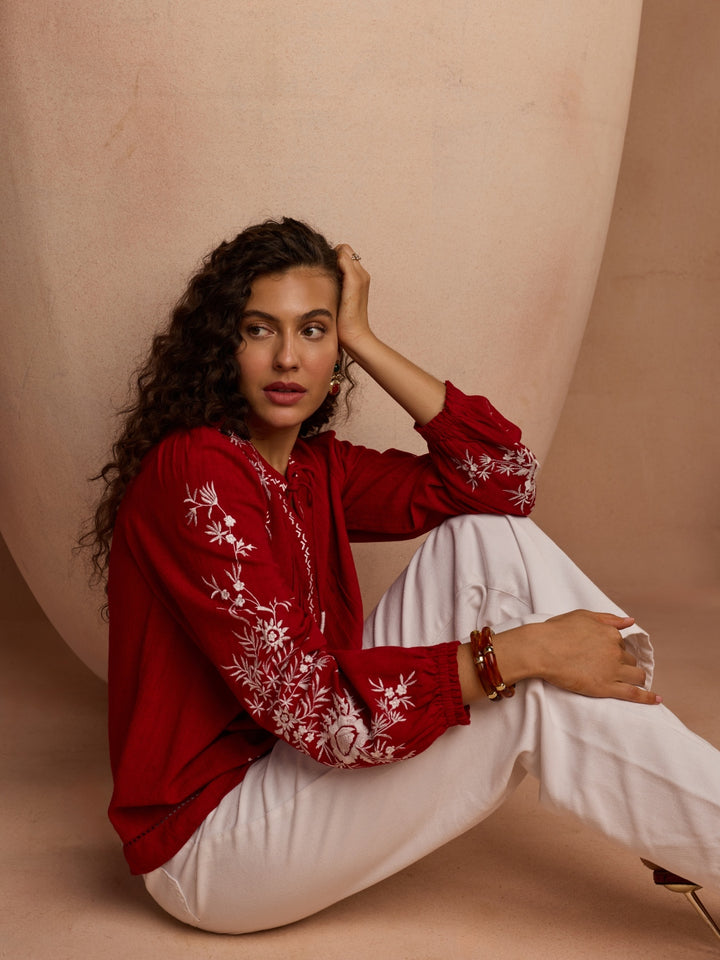 Julianne Embroidered Top