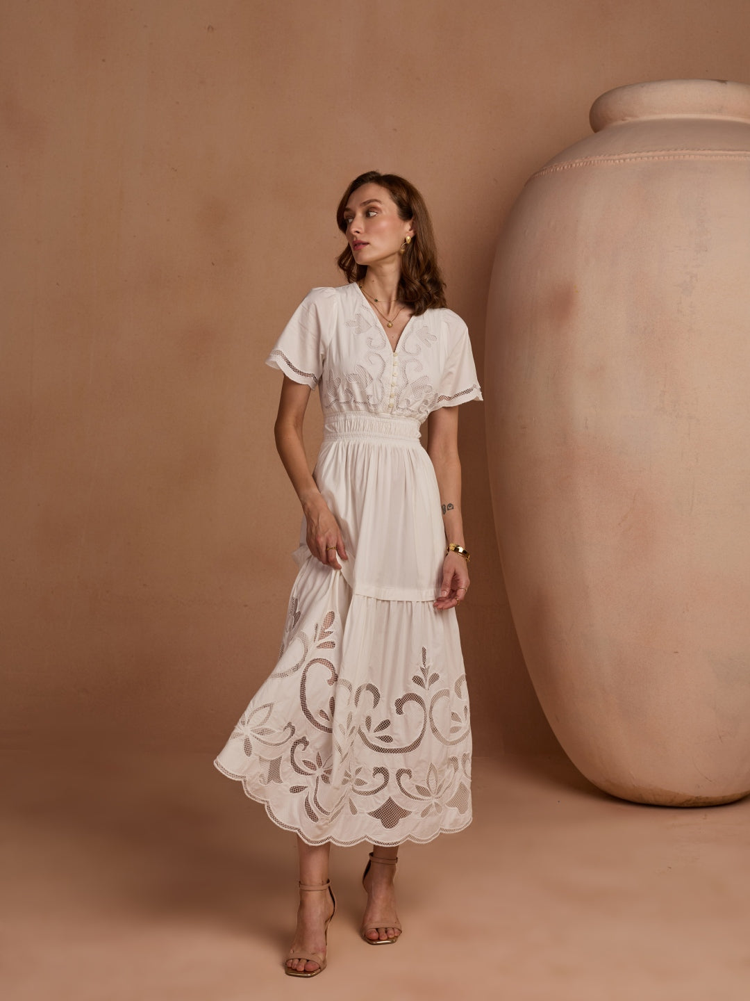 Ava Cutwork Dress – Style Island