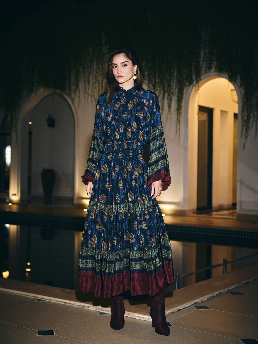 Sonal Ved in our Cynthia Mulberry Dress