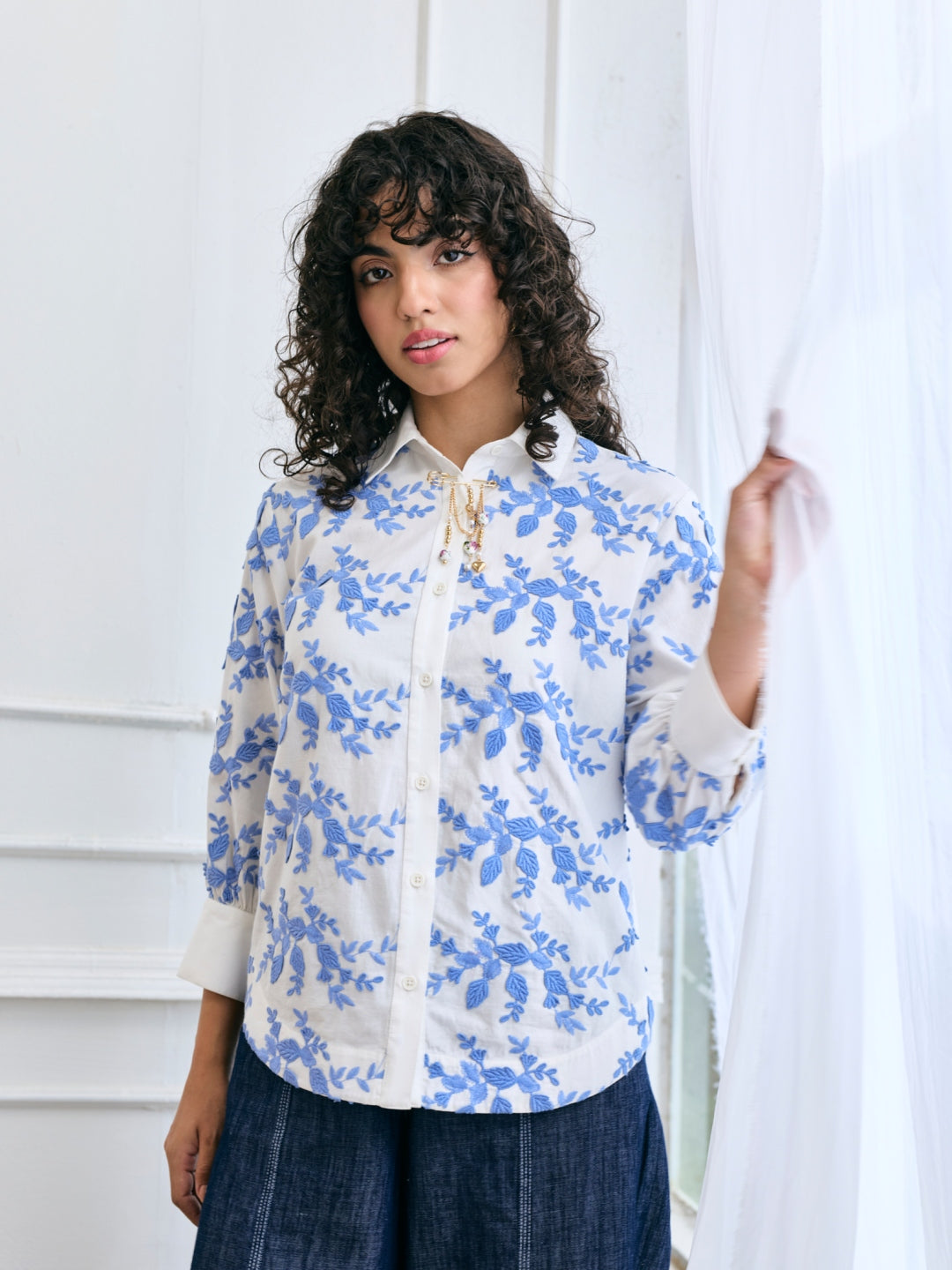 Faye Floral Embroidered Shirt