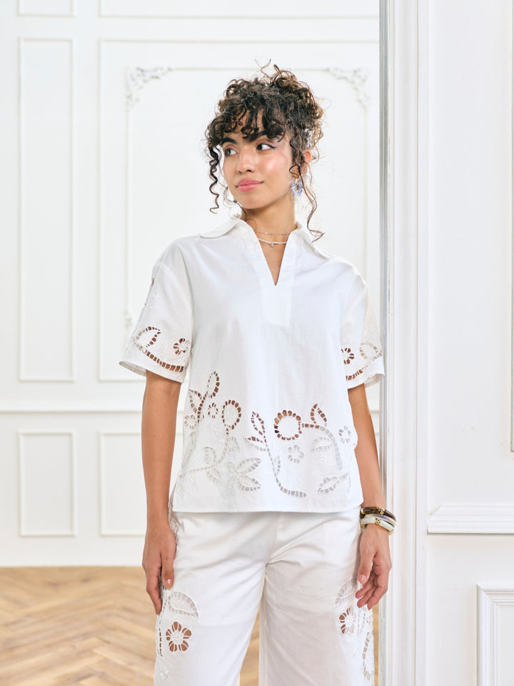 Monica Cutwork Embroidered Top