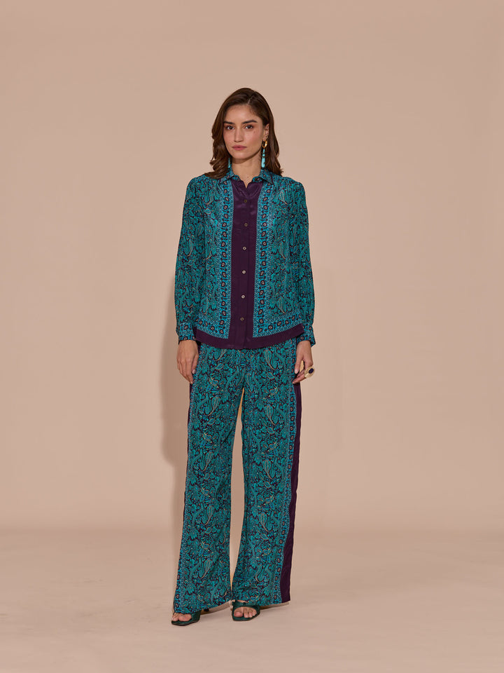 Rhea Kalra in our Lisa Mulberry Printed Shirt