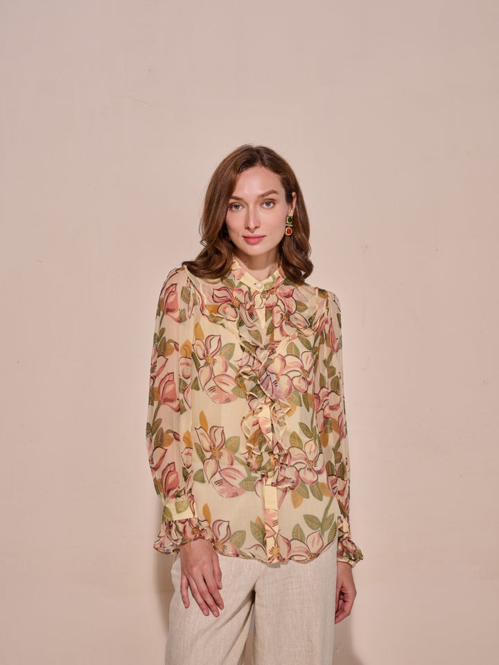 Kiara Ruffle Chiffon Top