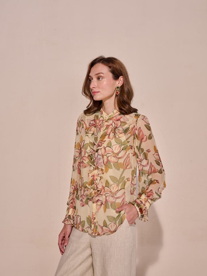 Kiara Ruffle Chiffon Top