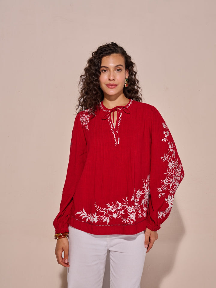 Julianne Embroidered Top