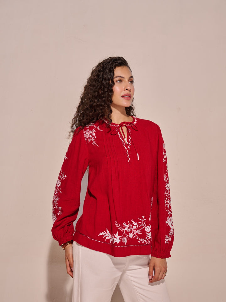 Julianne Embroidered Top